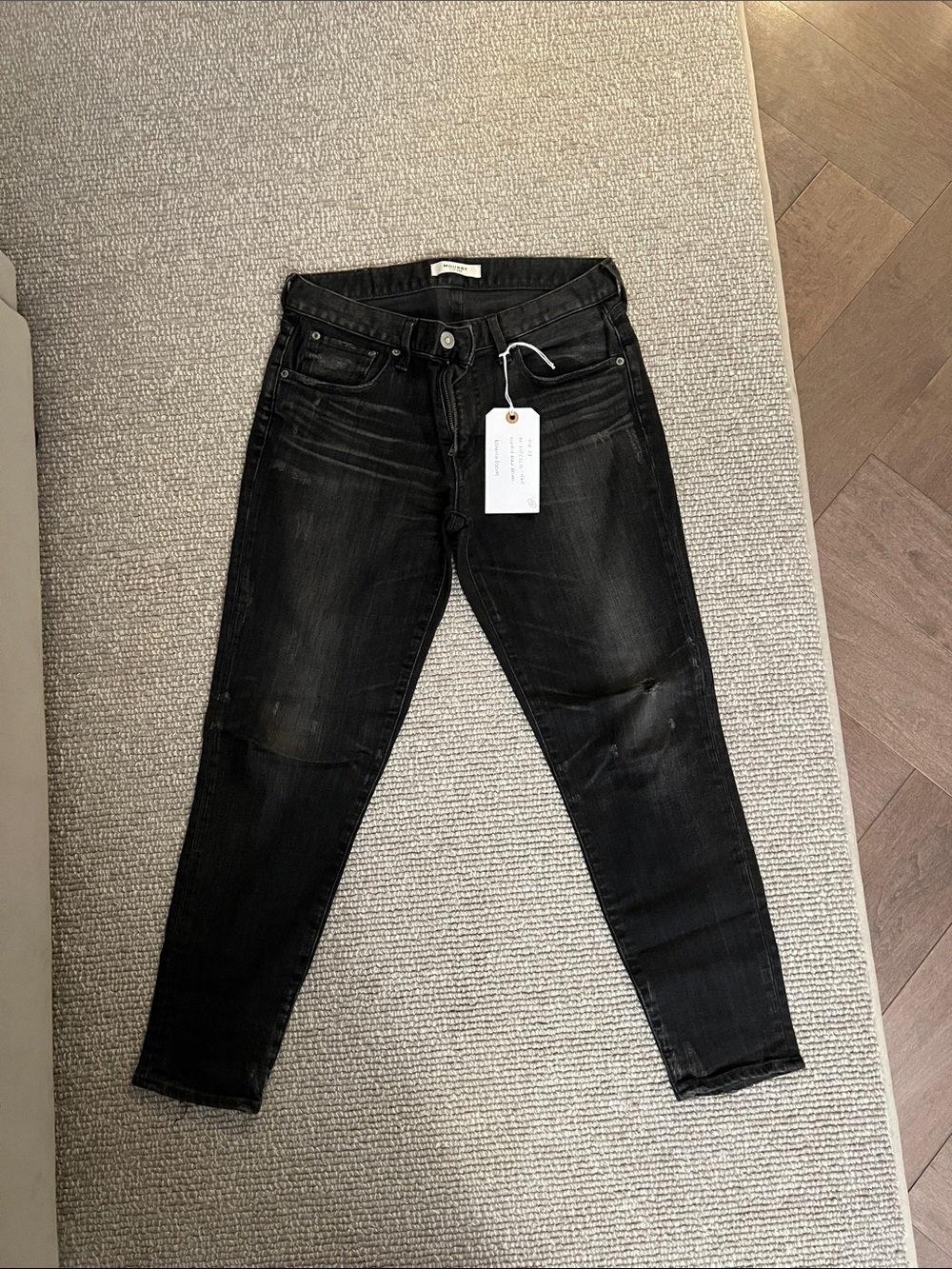 Moussy Women's Black Skinny Jeans with Faded Wash